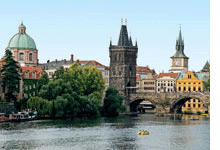 View the Charles Bridge while exploring Prague